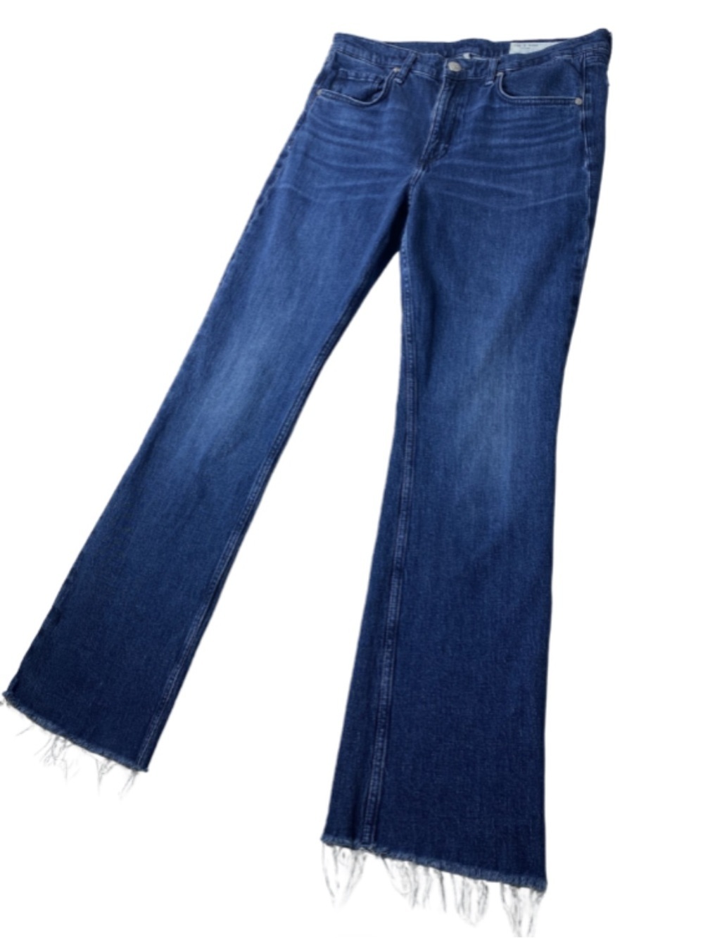 Rag & Bone Peyton Mid-Rise Bootcut Blue Jeans Raw Hem Women’s Size 30 - Picture 2 of 15
